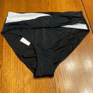 Swimsuits for all Black White Bottom Women's 16 NWT